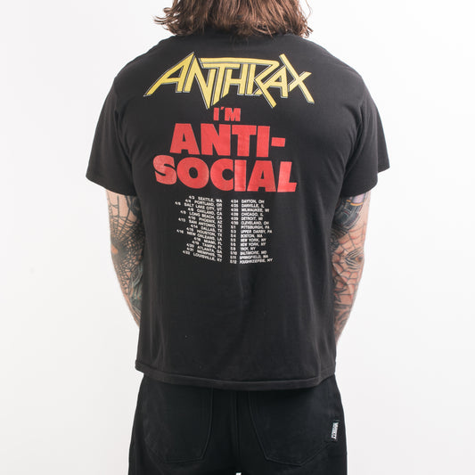Vintage 1989 Anthrax Antisocial Tour T-Shirt