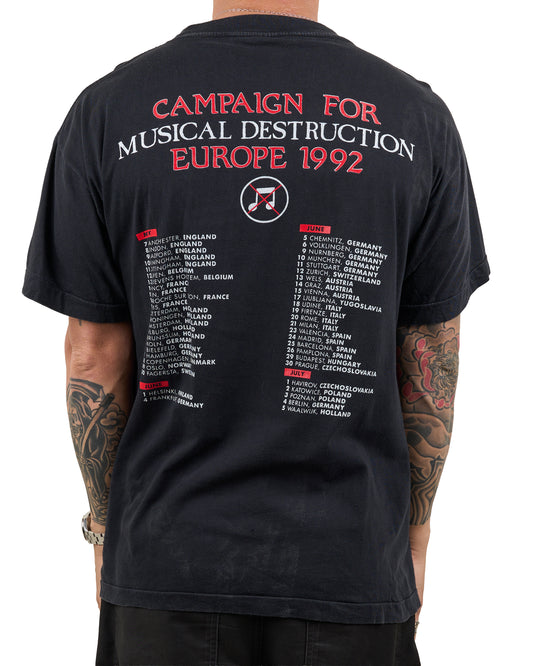 Vintage 1992 Napalm Death Campaign For Musical Destruction Tour T-Shirt