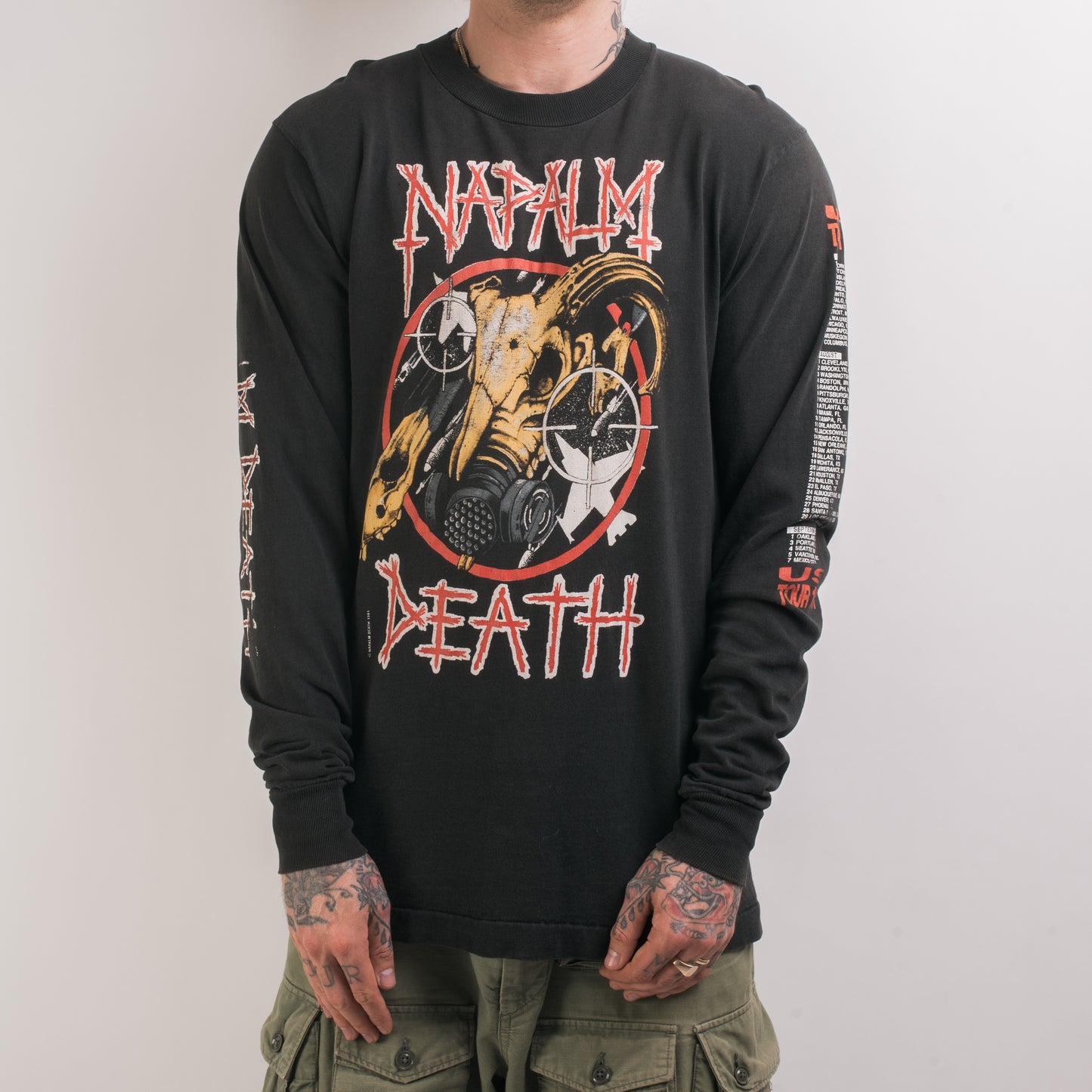 Vintage 1991 Napalm Death Tour Longsleeve