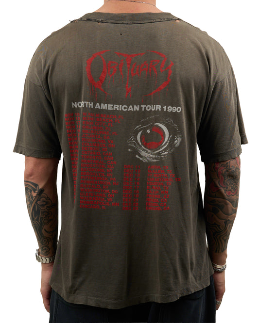 Vintage 1990 Obituary Cause Of Death T-Shirt