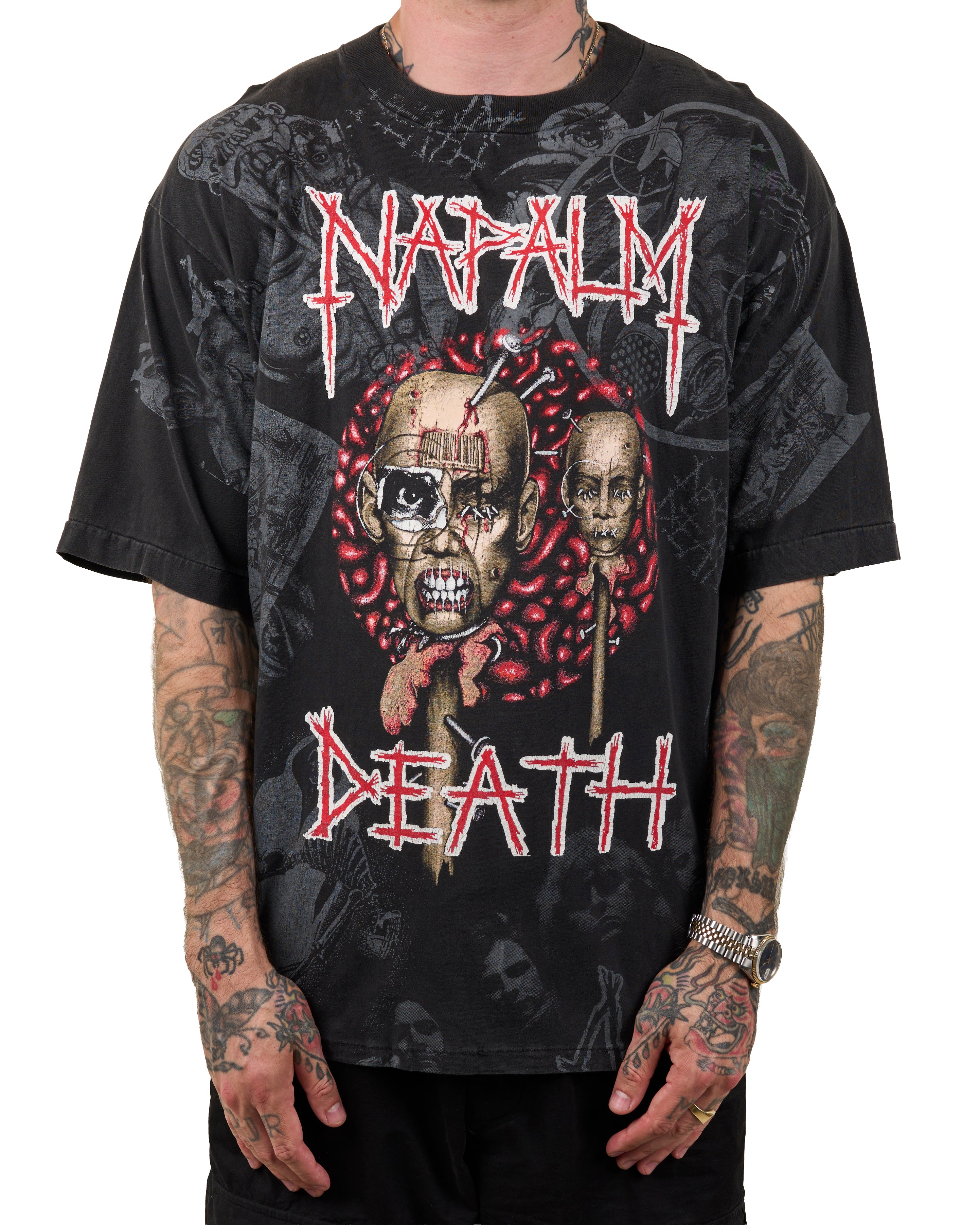 Vintage 1994 Napalm Death All Over Print Tour T-Shirt – Mills