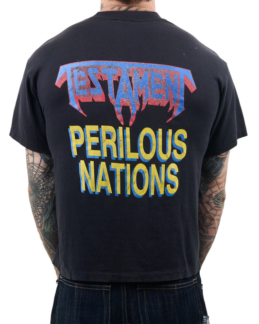 Vintage 1990 Testament Perilous Nations T-Shirt