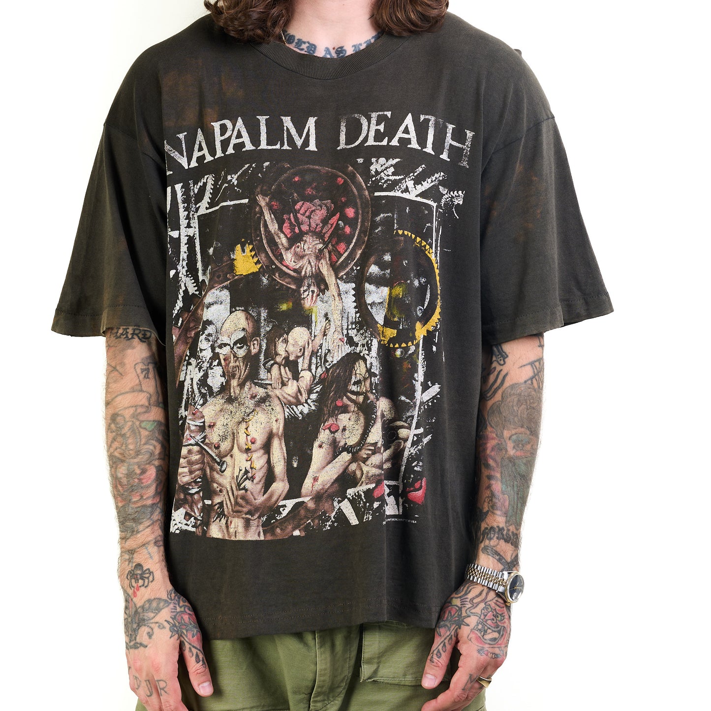 Vintage 1992 Napalm Death Campaign For Musical Destruction Tour T-Shirt