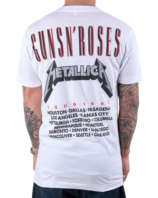 Vintage 1992 Guns N’ Roses Metallica Parking Lot Boot T-Shirt