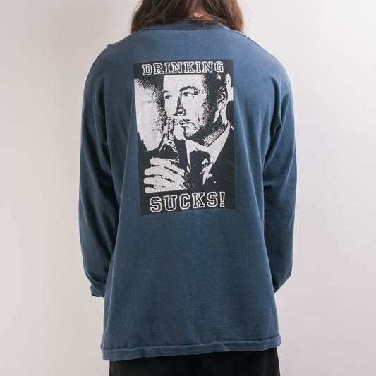 Vintage 90’s Straight Edge Drinking Sucks Longsleeve