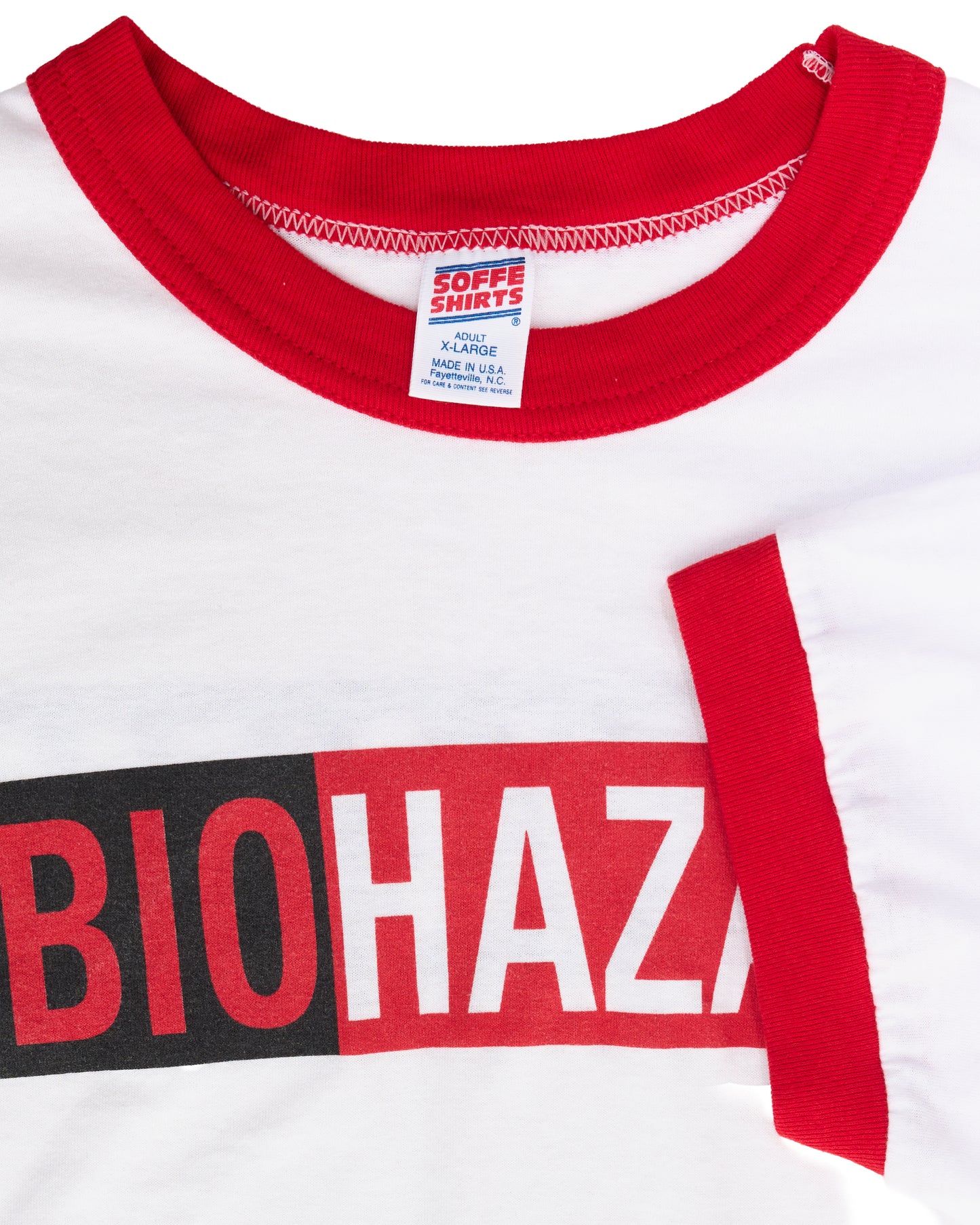 Vintage 1996 Biohazard Erase Racism Ringer T-Shirt