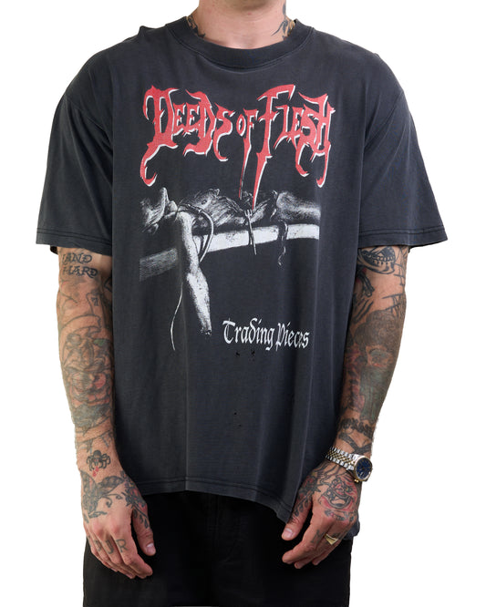 Vintage 90’s Deeds Of Flesh Trading Pieces T-Shirt