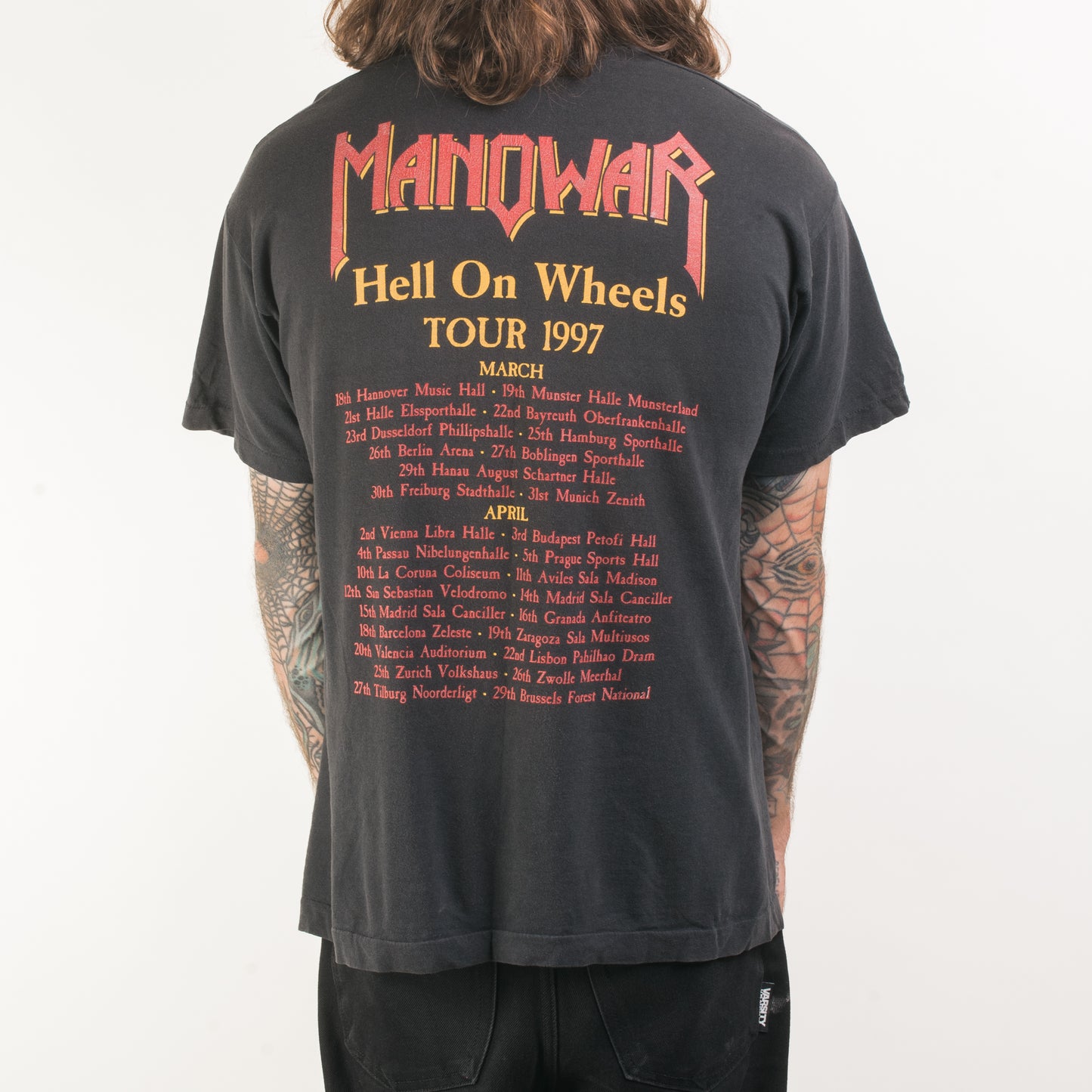 Vintage 1997 Manowar Hell On Wheels Tour T-Shirt
