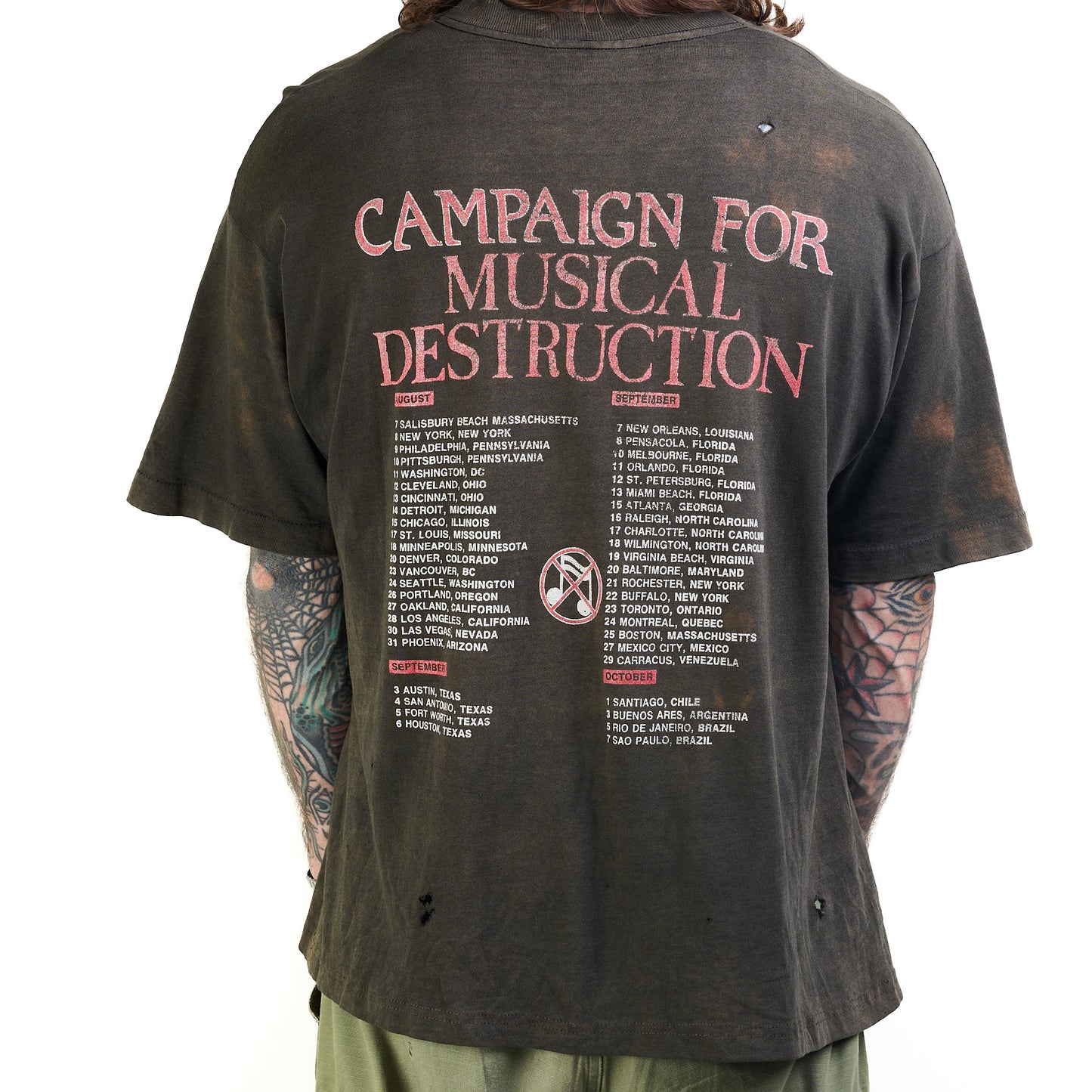Vintage 1992 Napalm Death Campaign For Musical Destruction Tour T-Shirt