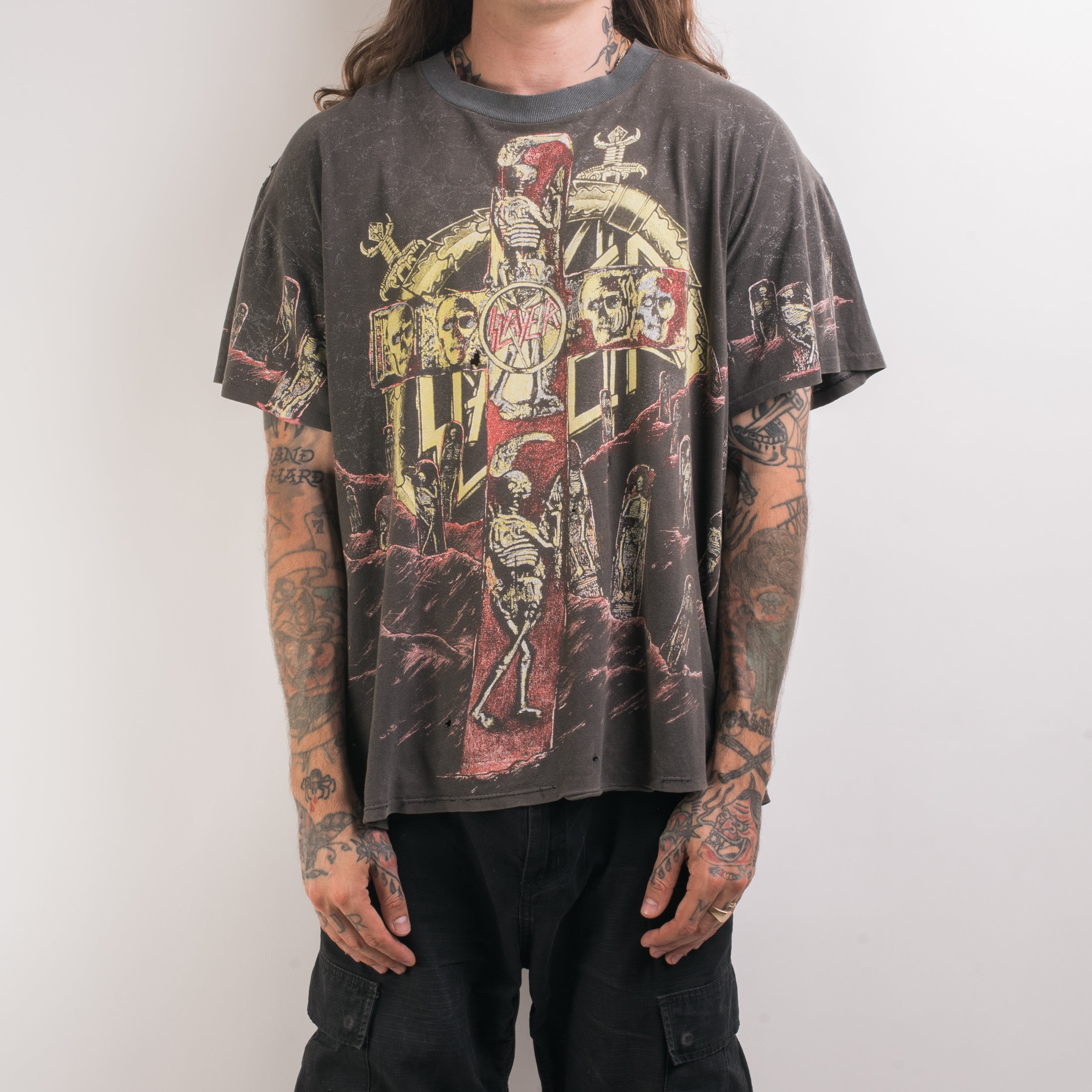 Vintage 1991 Slayer Seasons In The Abyss All Over Print T