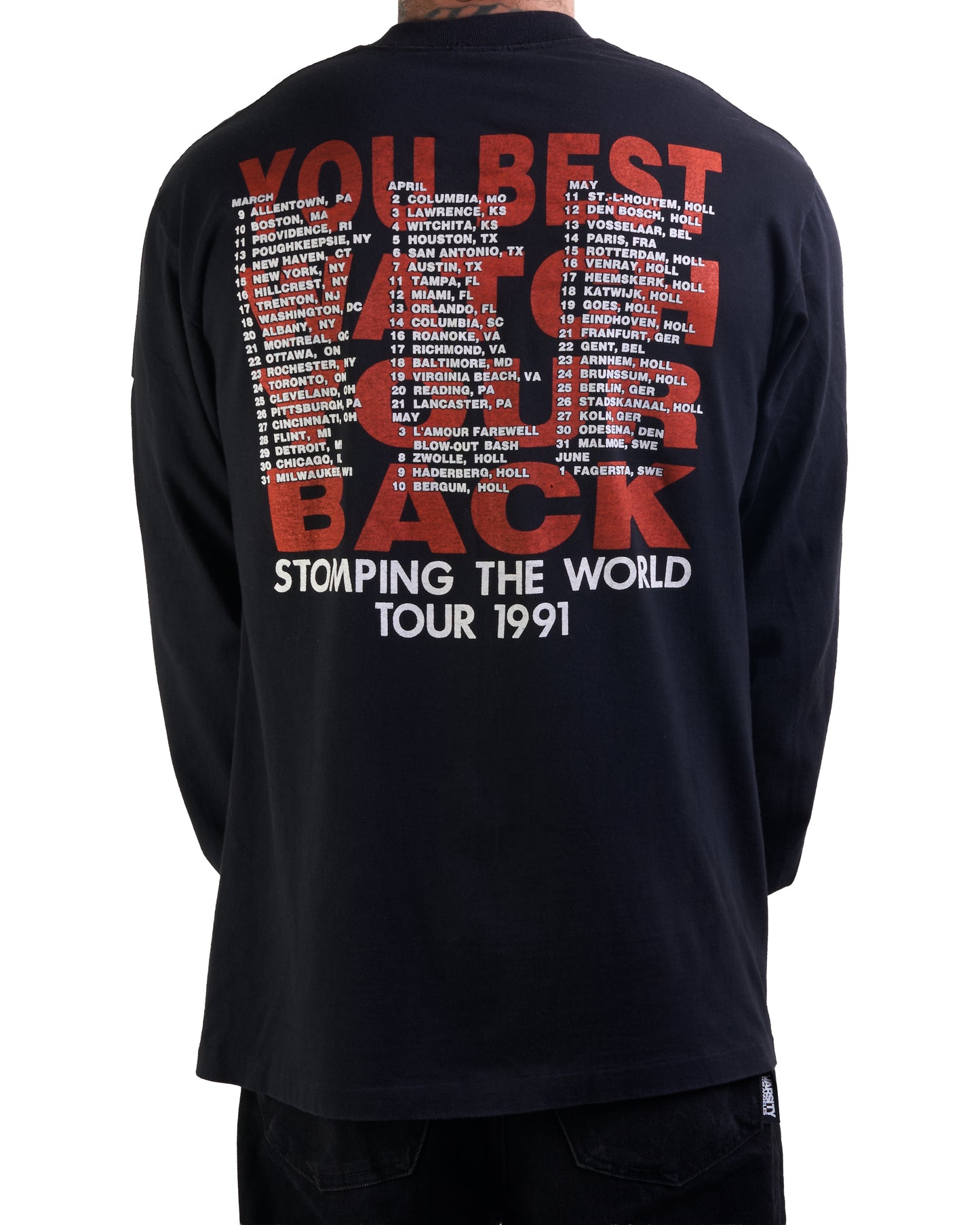 Vintage 1991 Biohazard Stomping The World Tour Longsleeve