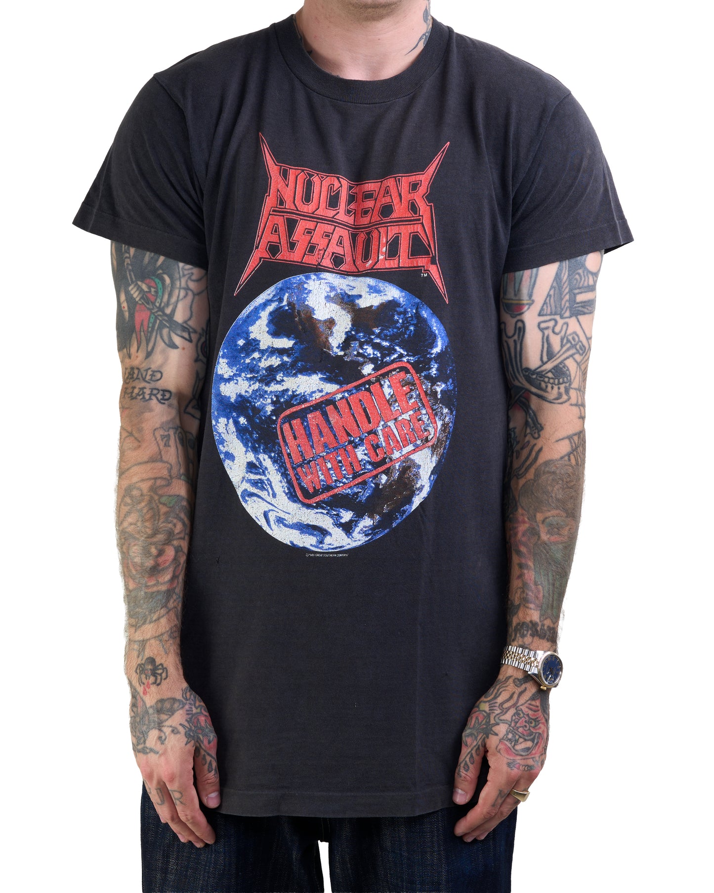 Vintage 1989 Nuclear Assault Handle With Care Tour T-Shirt