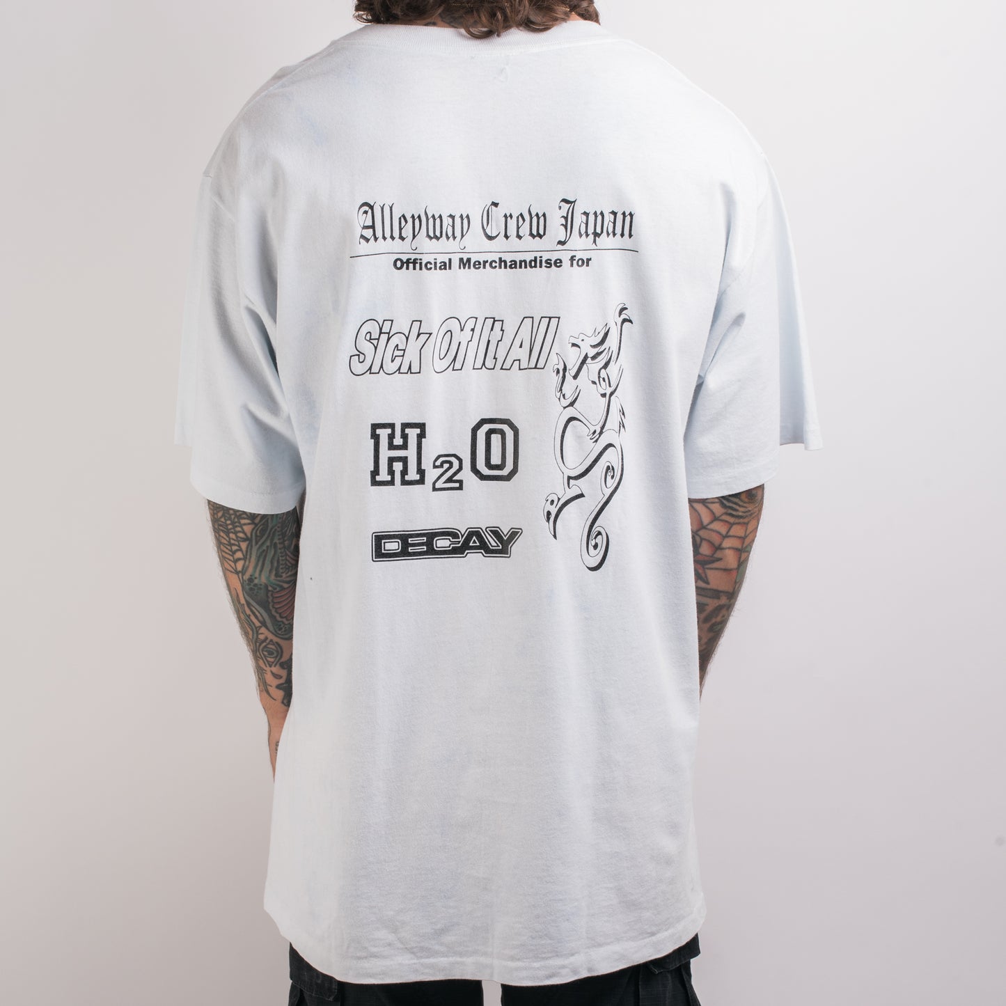 Vintage 1997 Sick Of It All H2O Decay Alleyway Crew Japan Tour T-Shirt