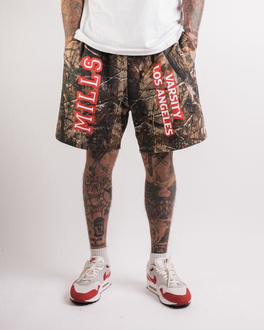 Mills X Varsity Los Angeles Real Tree Camo Shorts