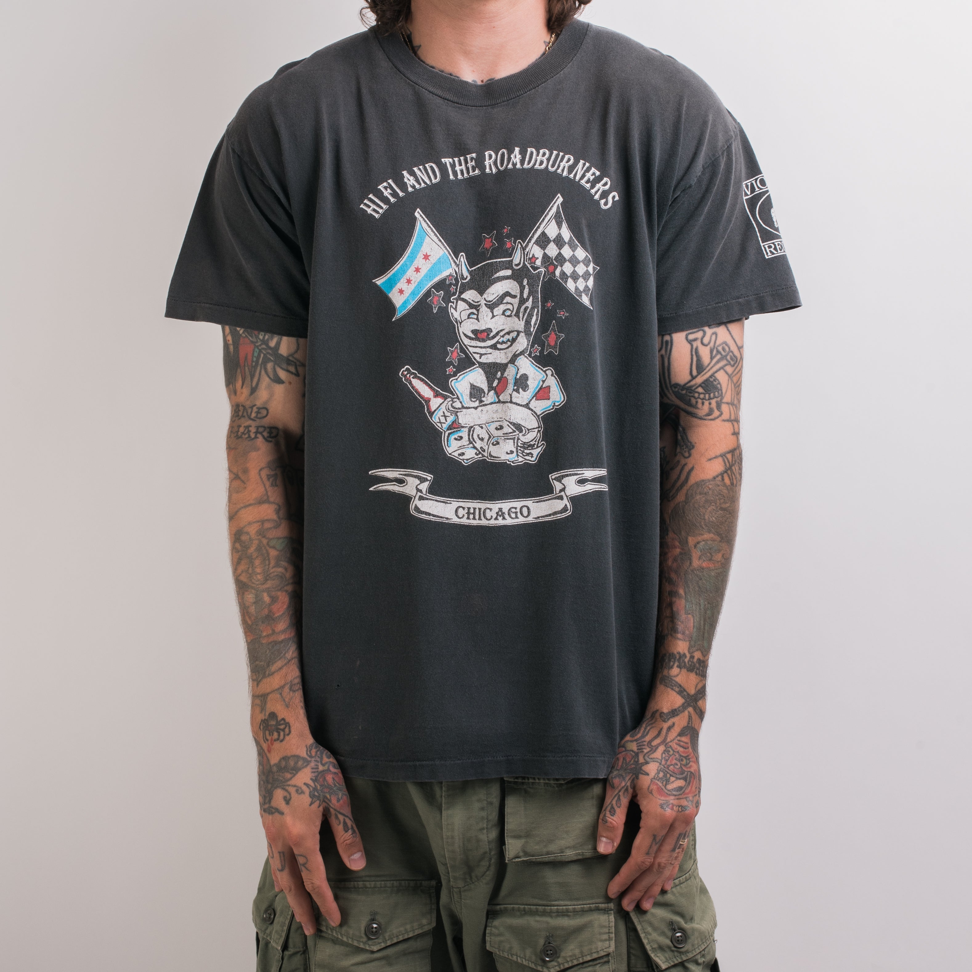 90s XL HI FI AND THE ROADBURNERS tシャツ Vintage 90's Hi Fi And The Roadrunners T-Shirt – Mills Vintage USA