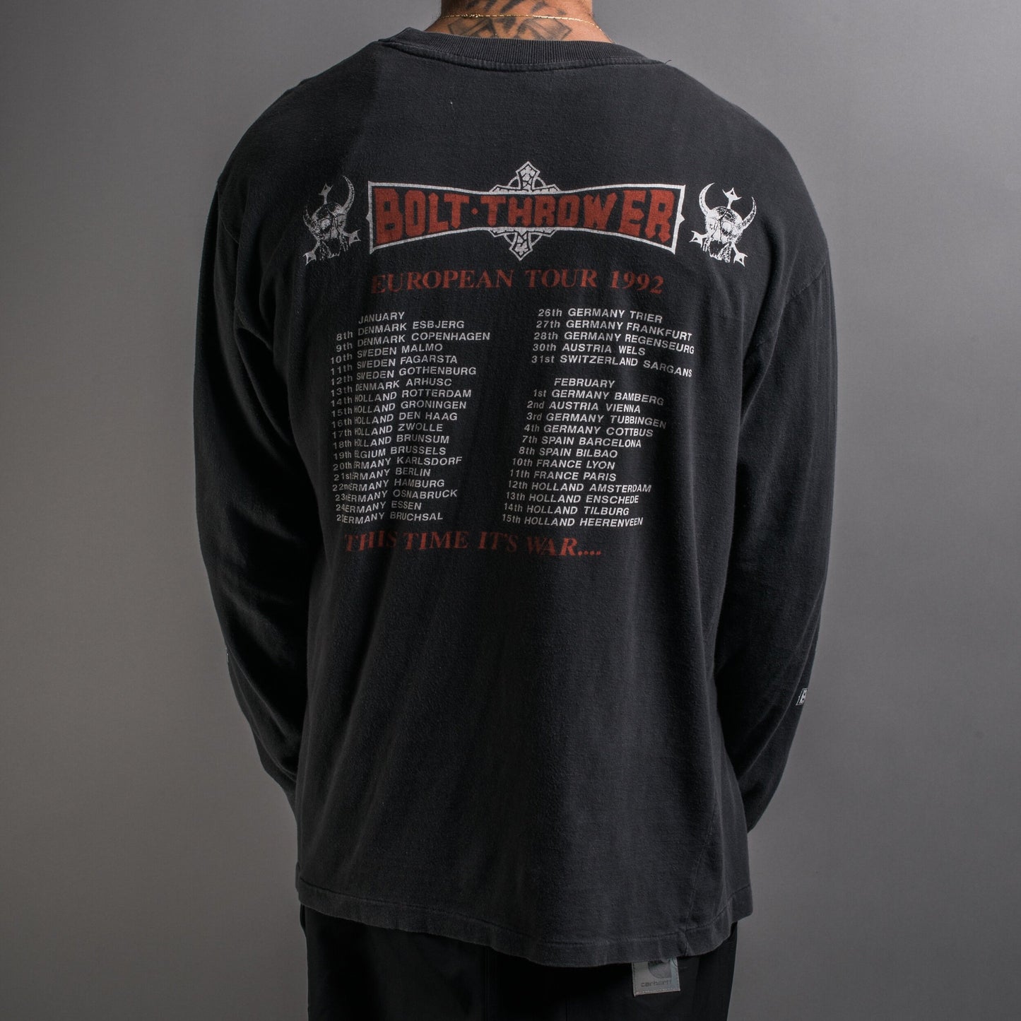 Vintage 1992 Bolt Thrower European Tour Longsleeve
