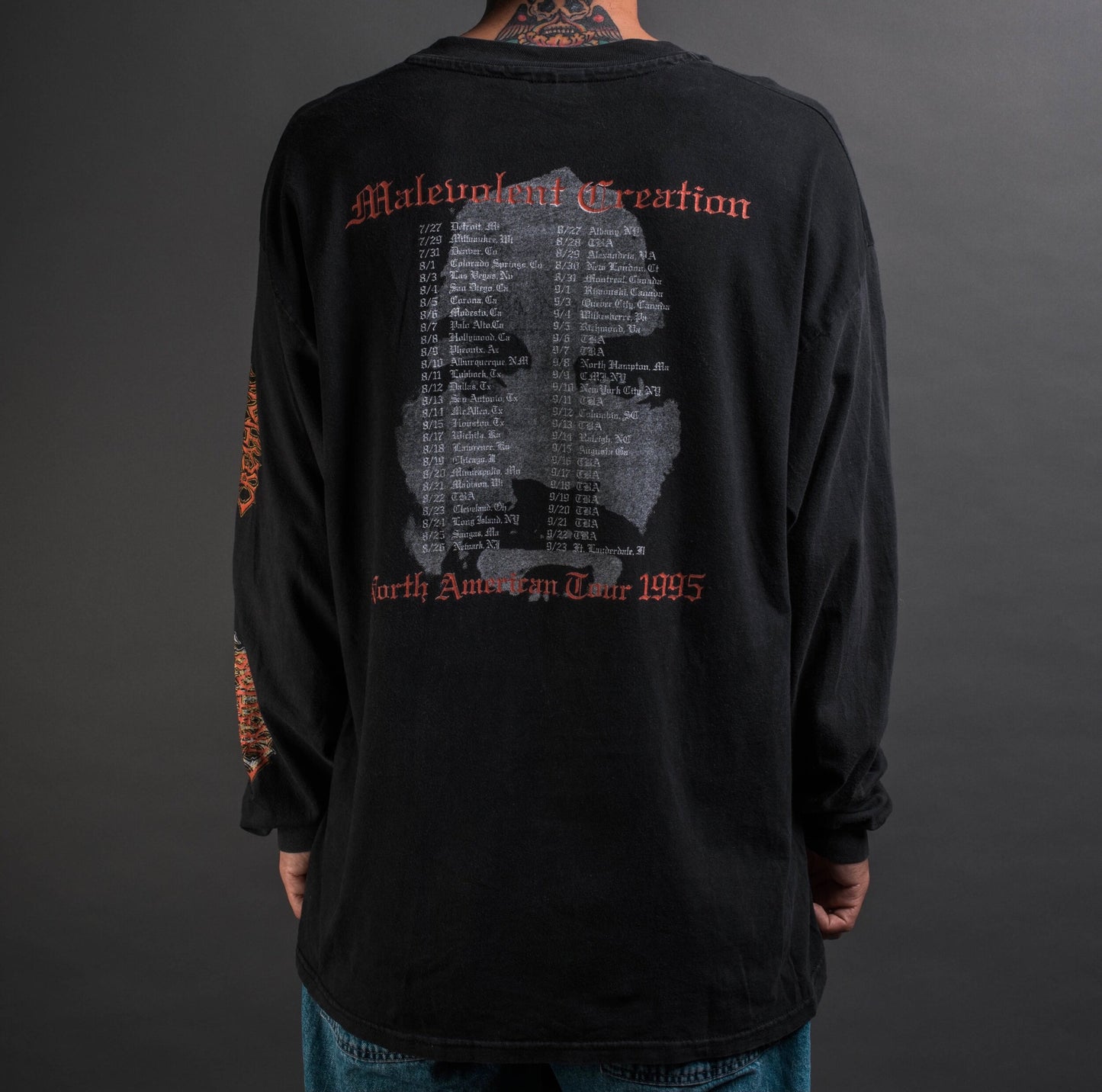 Vintage 1995 Malevolent Creation Eternal Tour Longsleeve
