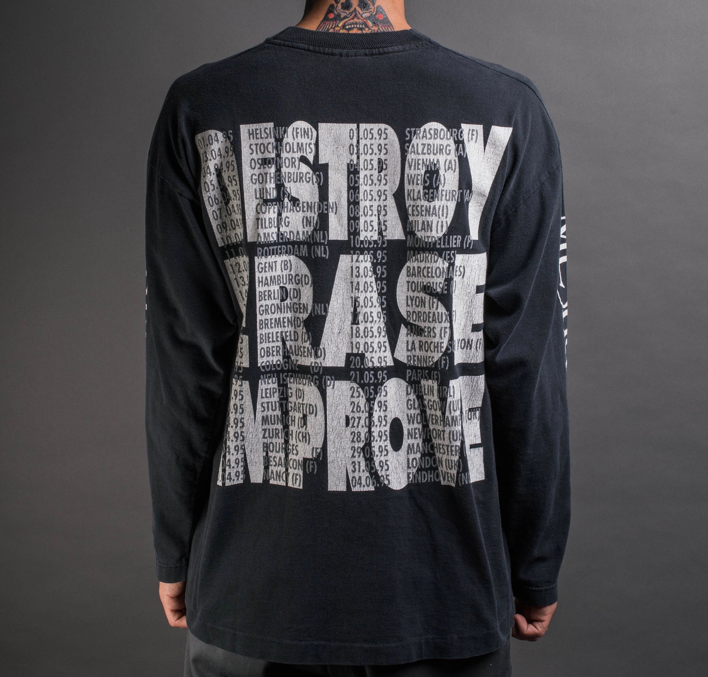 Vintage 1995 Meshuggah Destroy Erase Improve Tour Longsleeve