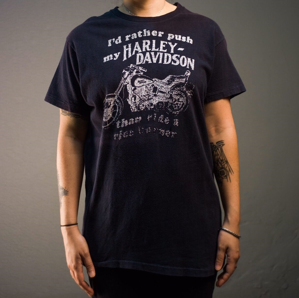 Vintage 70’s I’d Rather Push My Harley Davidson T-Shirt
