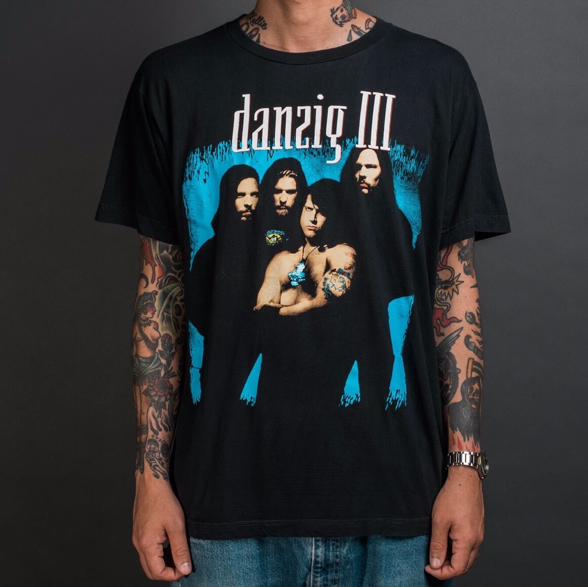 Vintage 1992 Danzig Dirty Black Summer Euro Tour T-Shirt – Mills