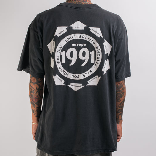 Vintage 1991 Gorilla Biscuits European Tour T-Shirt