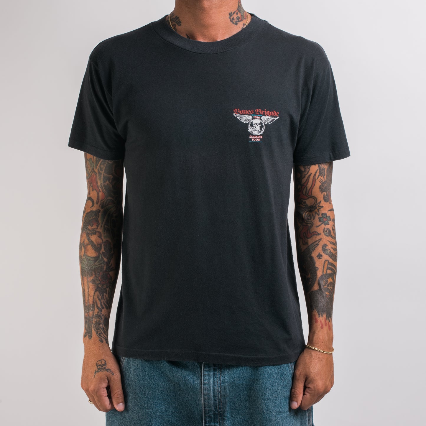 Vintage 1986 Powell Peralta Bones Brigade Summer Tour T-Shirt