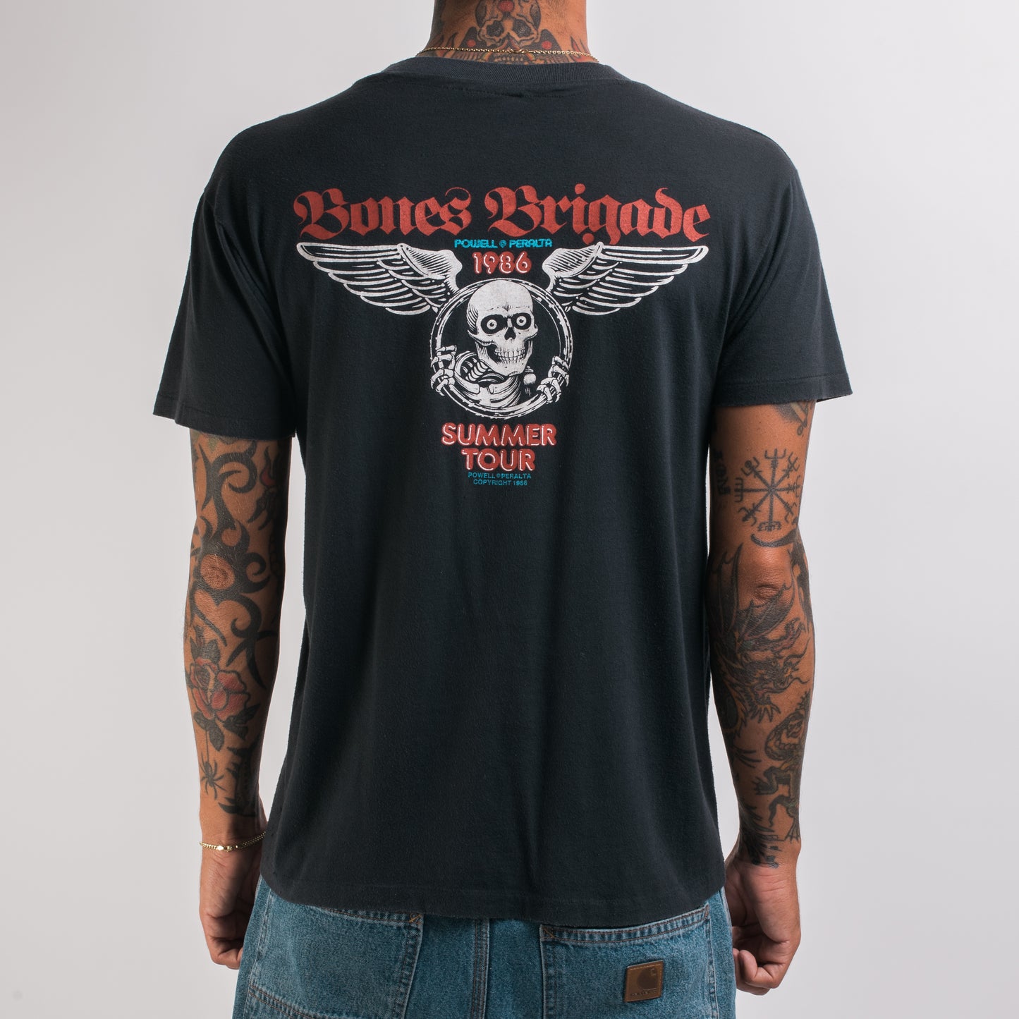 Vintage 1986 Powell Peralta Bones Brigade Summer Tour T-Shirt