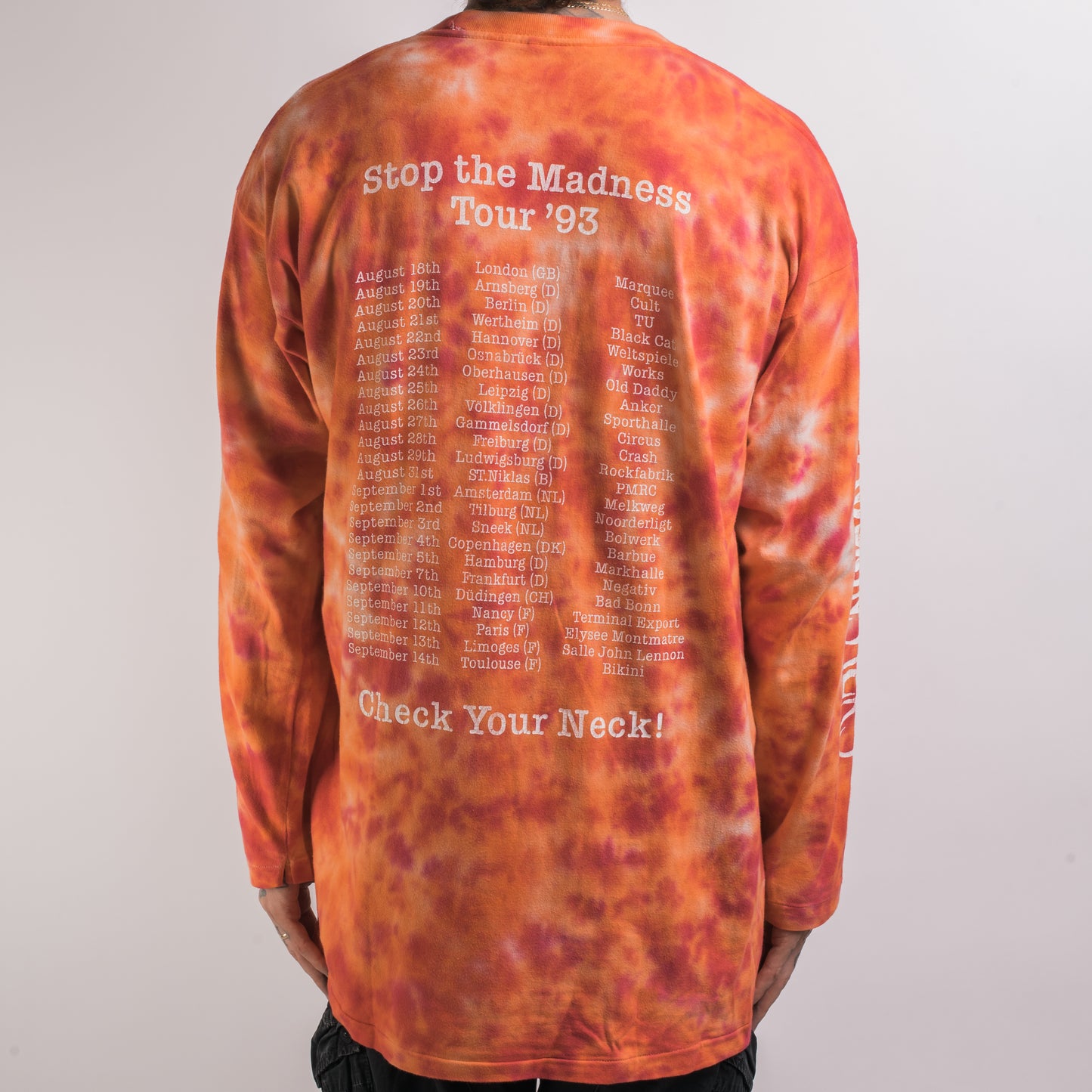 Vintage 1993 The Spudmonsters Stop The Madness Tour Tie Dye Longsleeve