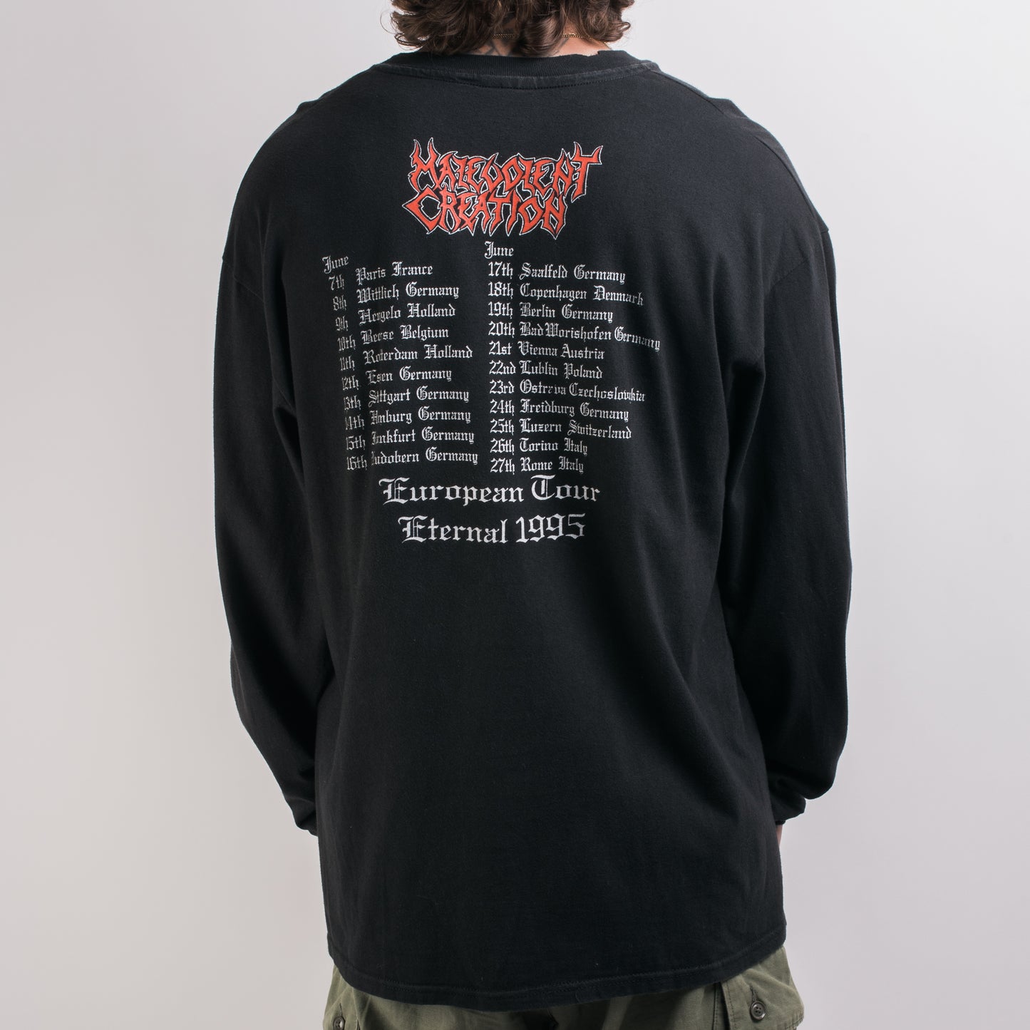 Vintage 1995 Malevolent Creation Eternal Tour Longsleeve