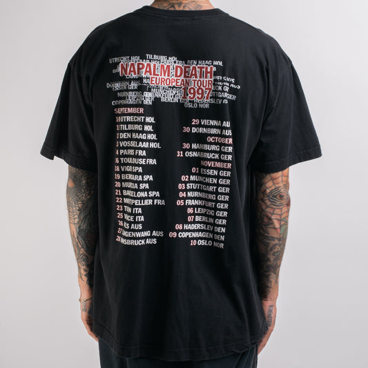 Vintage 1997 Napalm Death Inside The Torn Apart European Tour T-Shirt