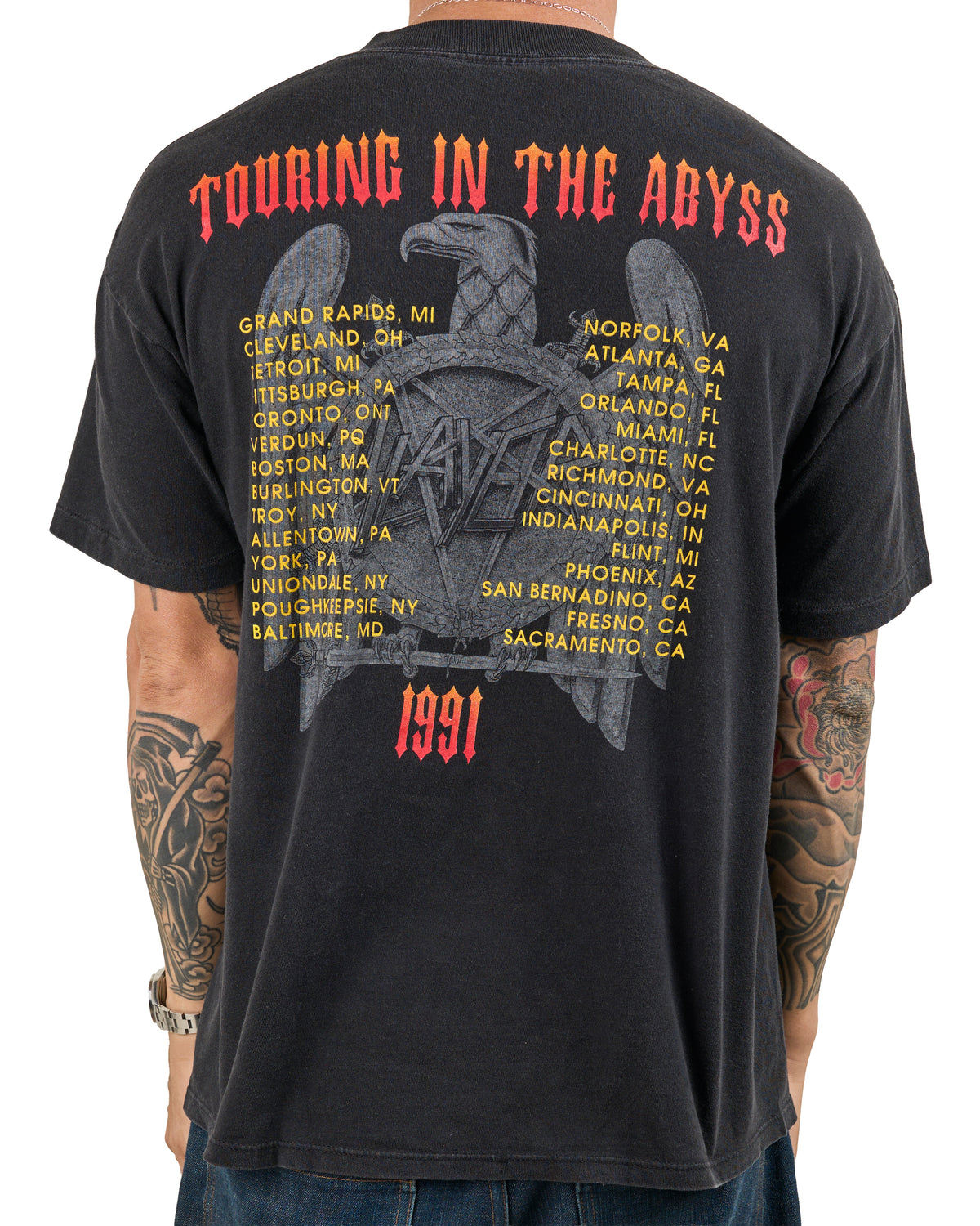 Vintage 1991 Slayer Touring In The Abyss T-Shirt