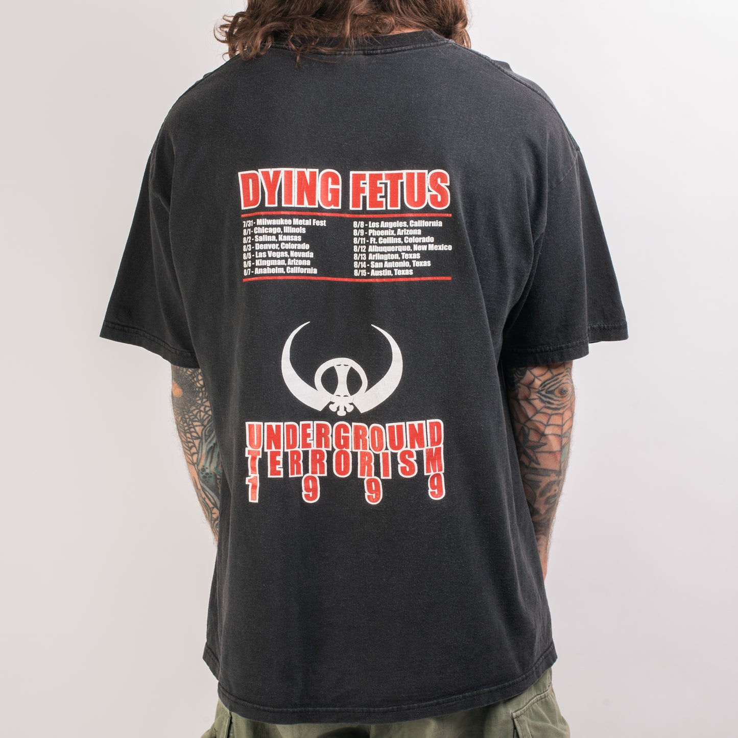 Vintage 1999 Dying Fetus Underground Terrorism Tour T-Shirt
