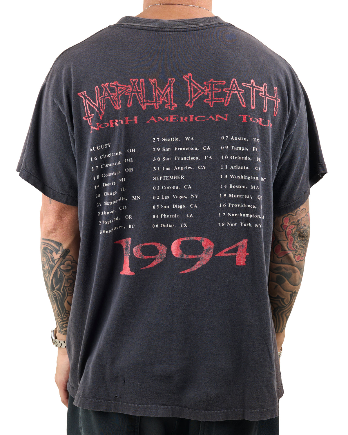 Vintage 1994 Napalm Death Tour T-Shirt