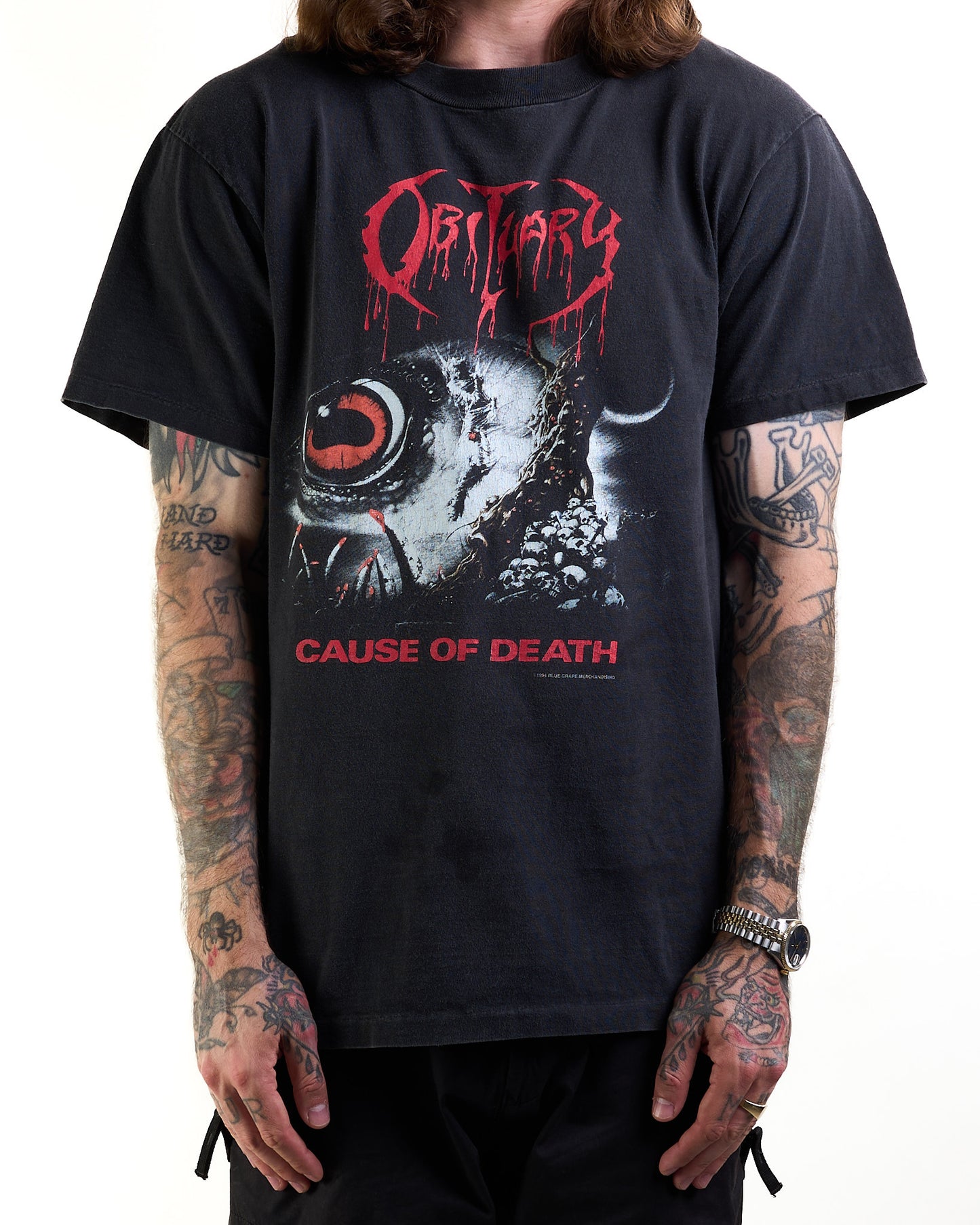 Vintage 1994 Obituary Cause Of Death T-Shirt