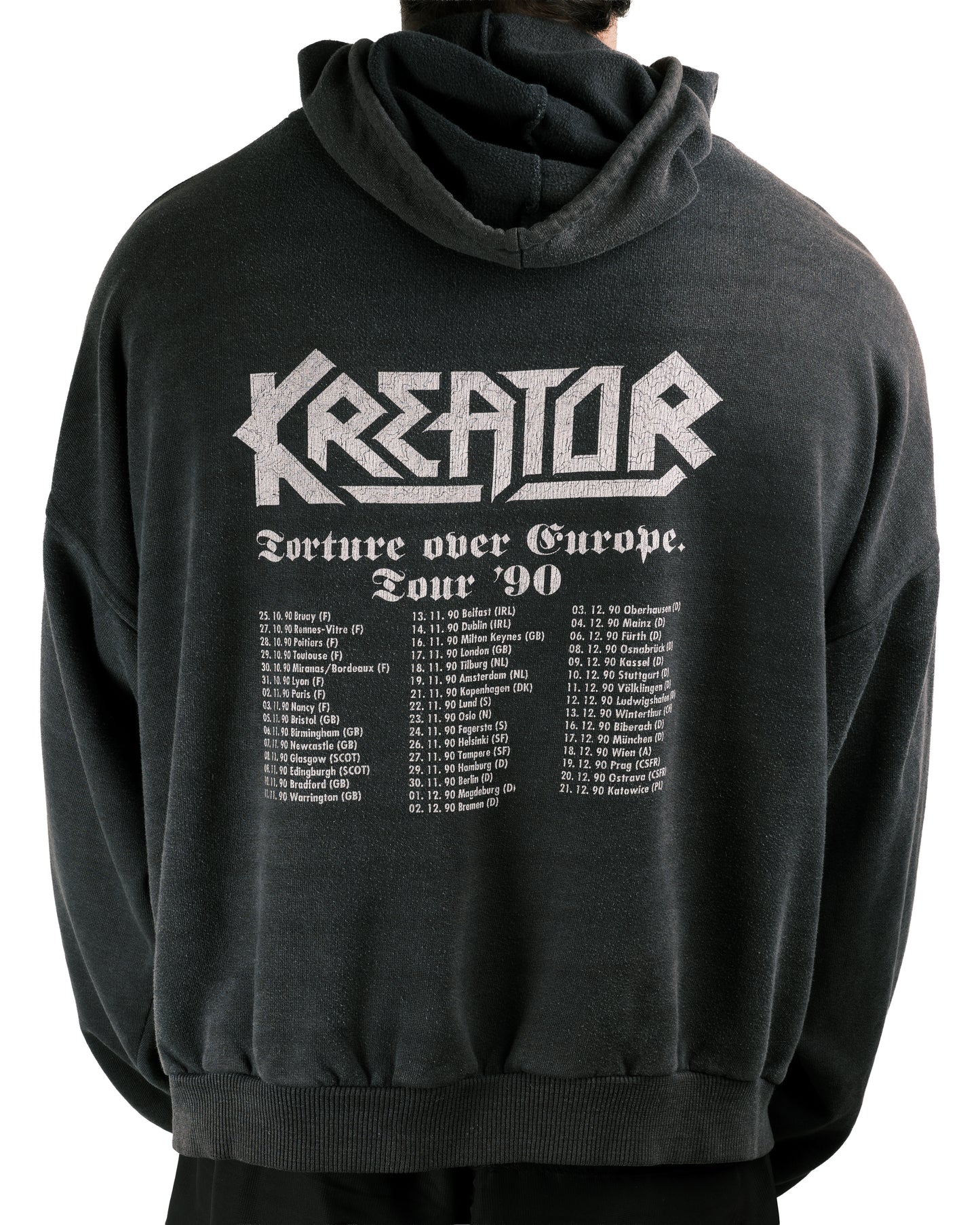 Vintage 1990 Kreator Torture Over Europe Tour Hoodie