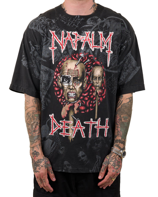 Vintage 1994 Napalm Death All Over Print Tour T-Shirt