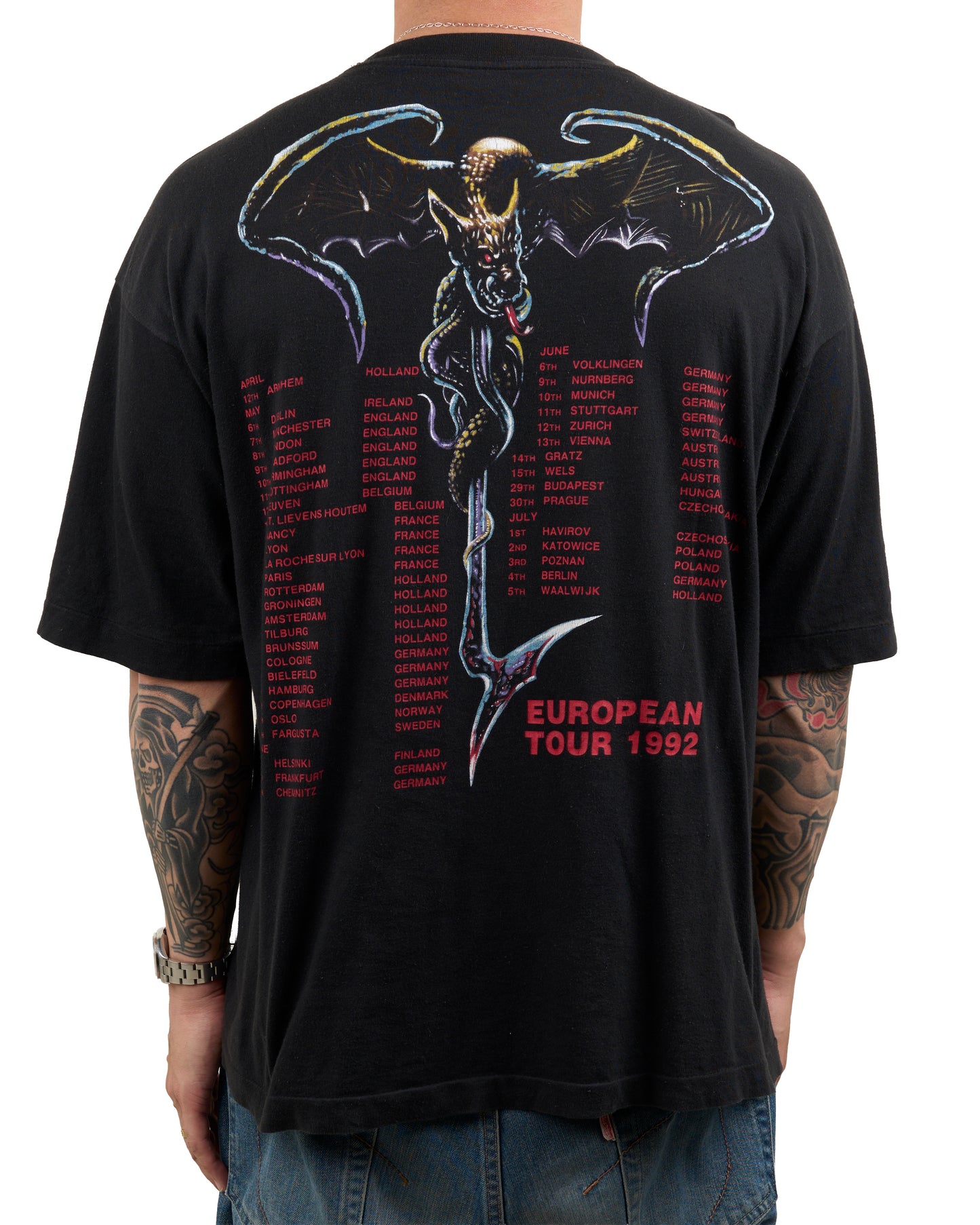 Vintage 1992 Obituary The End Complete Tour T-Shirt