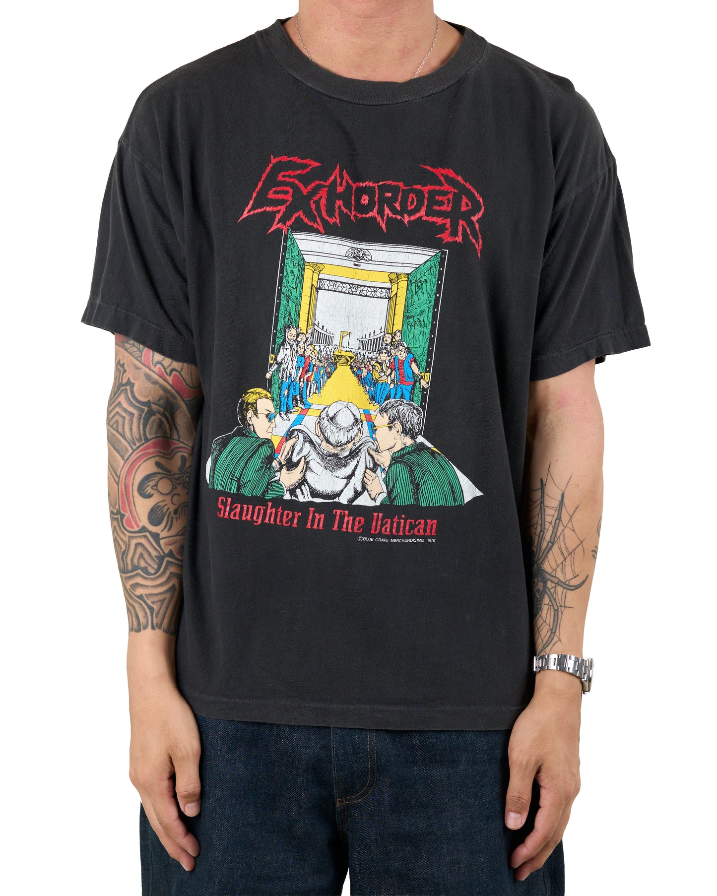 Vintage 1991 Exhorder Slaughter In The Vatican T-Shirt