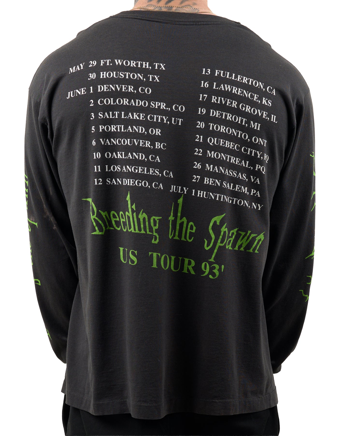 Vintage 1993 Suffocation Breeding The Spawn Tour Longsleeve