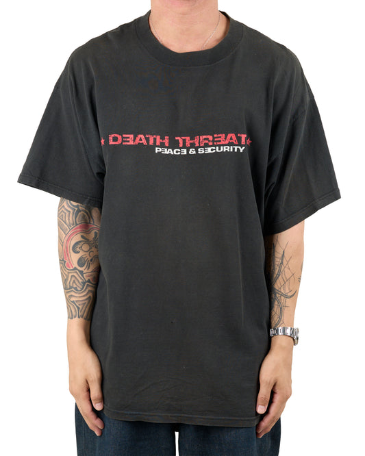 Vintage Death Threat Peace And Security T-Shirt