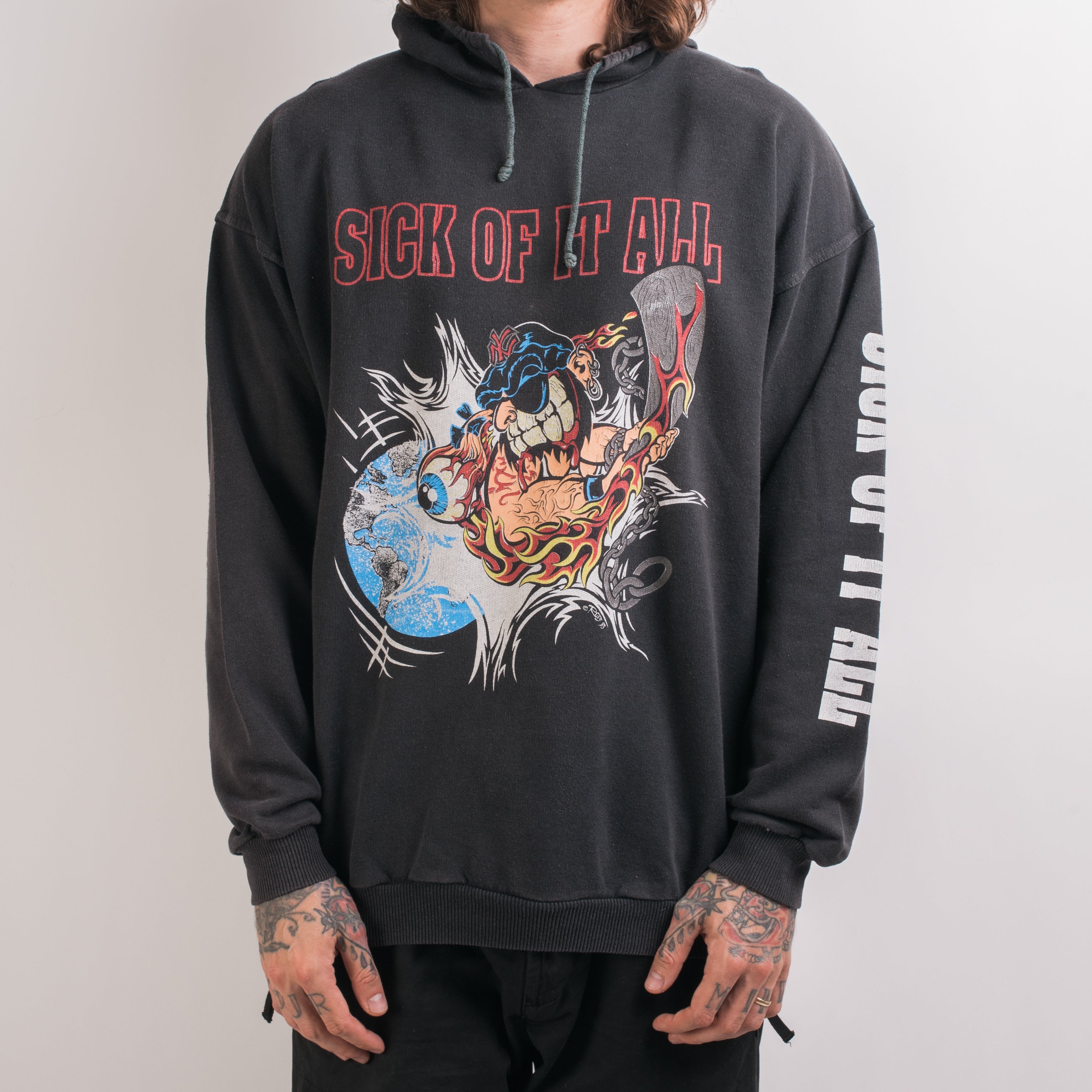 Vintage 90's Sick Of It All Pushed Too Far Hoodie – Mills Vintage USA