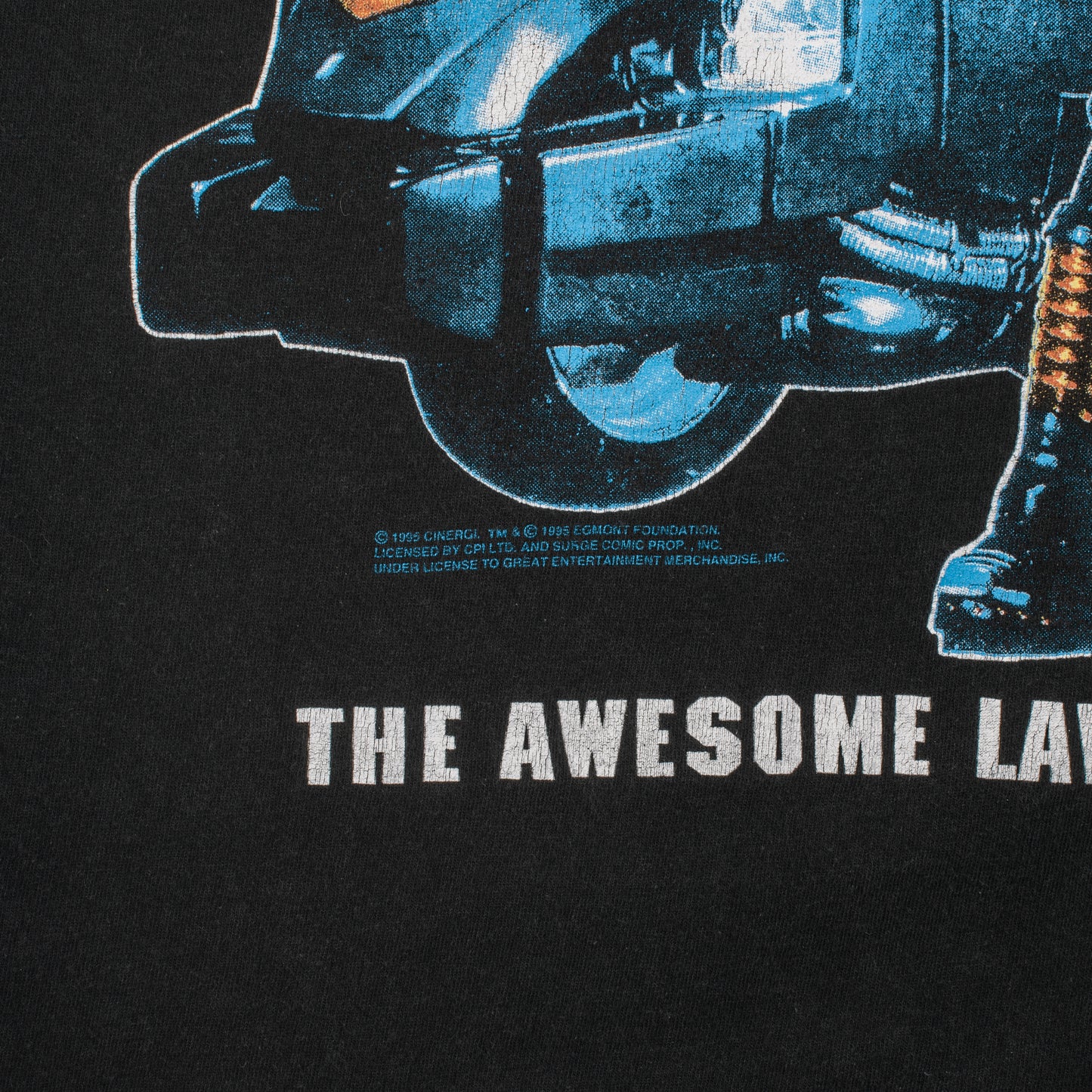 Vintage 1995 Judge Dredd The Awesome Lawmaster Video Game Promo T-Shirt