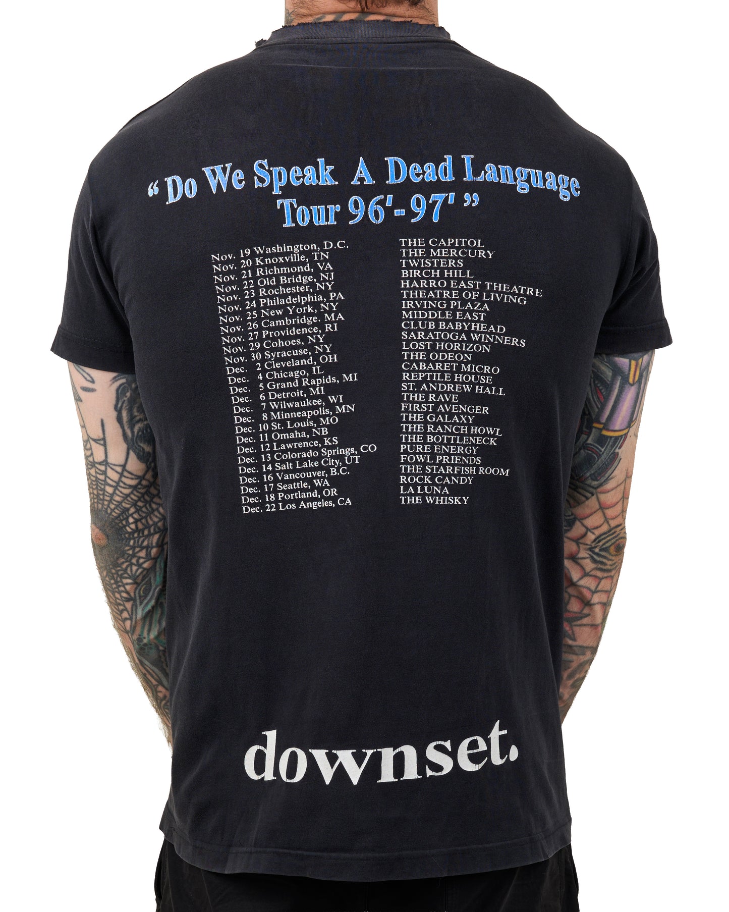 Vintage 1996 Downset Do We Speak A Dead Language Tour T-Shirt