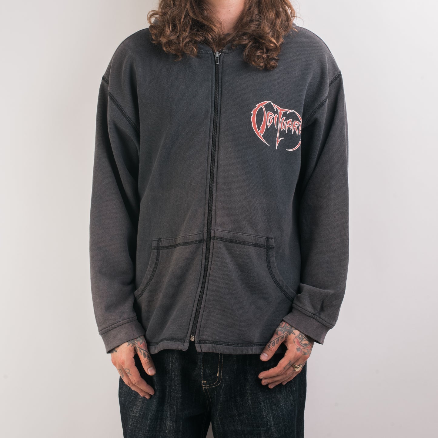 Vintage 1997 Obituary Zip Up Hoodie