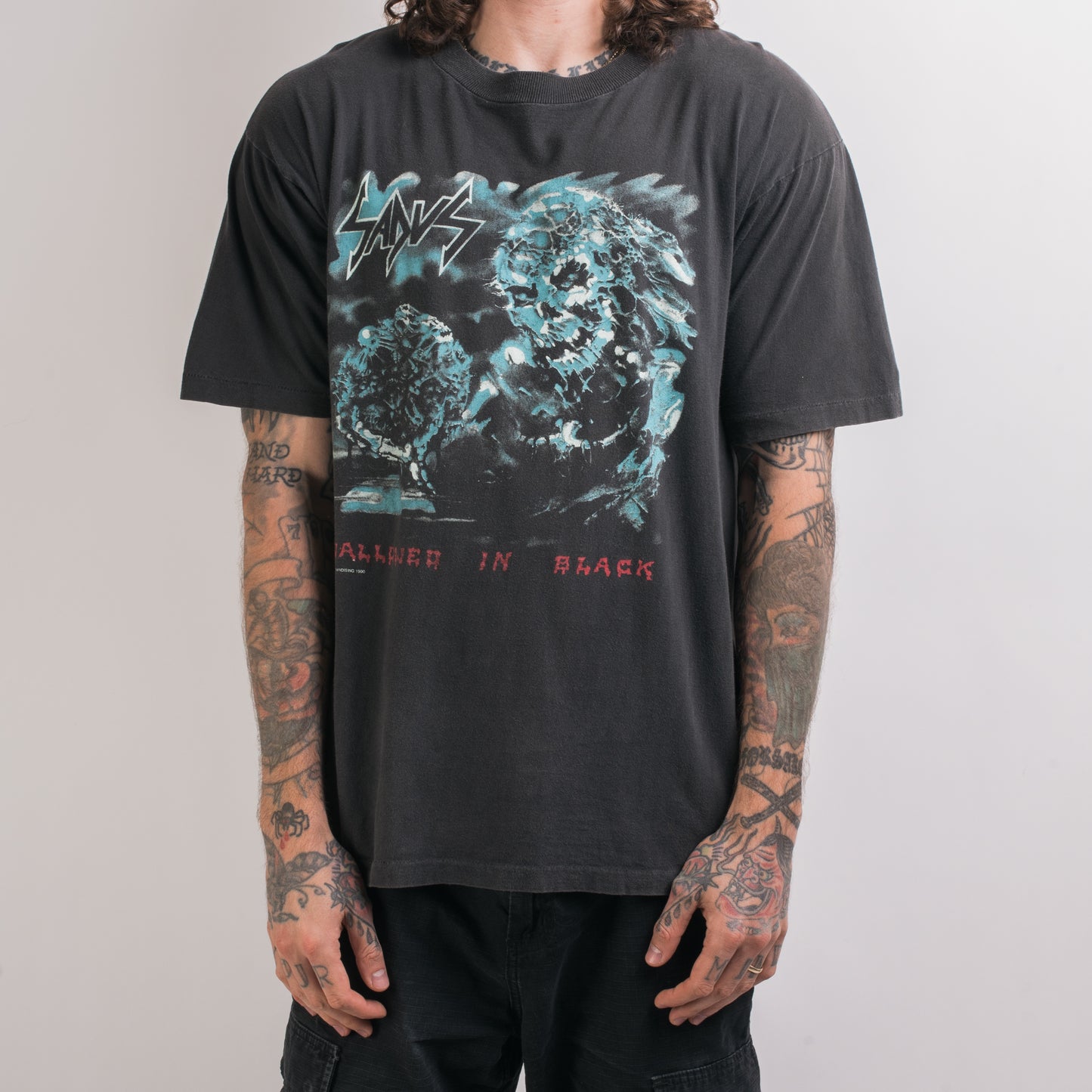 Vintage 1990 Sadus Swallowed in Black Tour T-Shirt