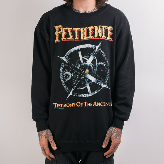 Vintage 1992 Pestilence Testimony Of The Ancients Tour Sweatshirt