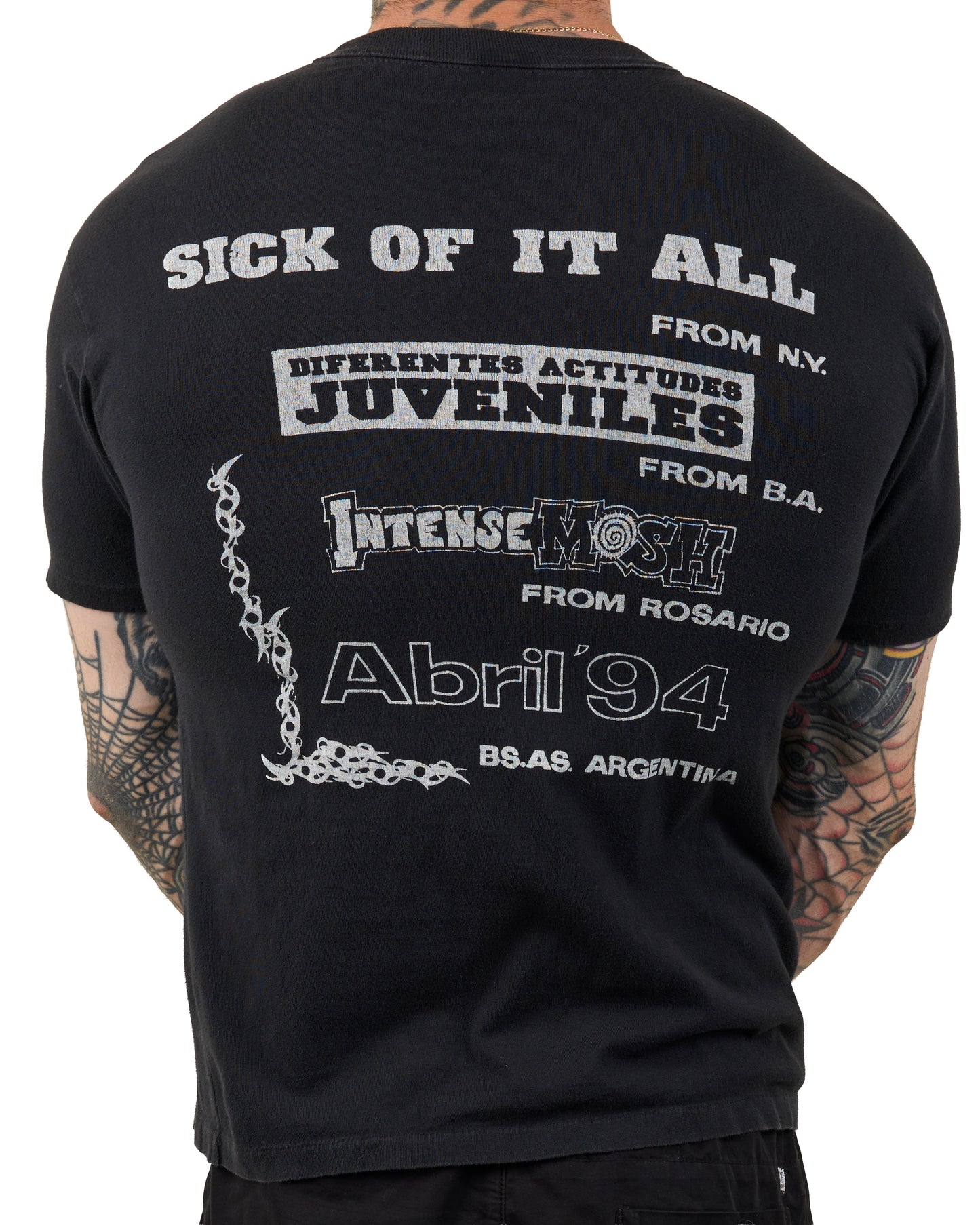 Vintage 1994 Sick Of It All Buenos Aires Show T-Shirt