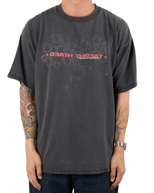 Vintage Death Threat Peace And Security T-Shirt