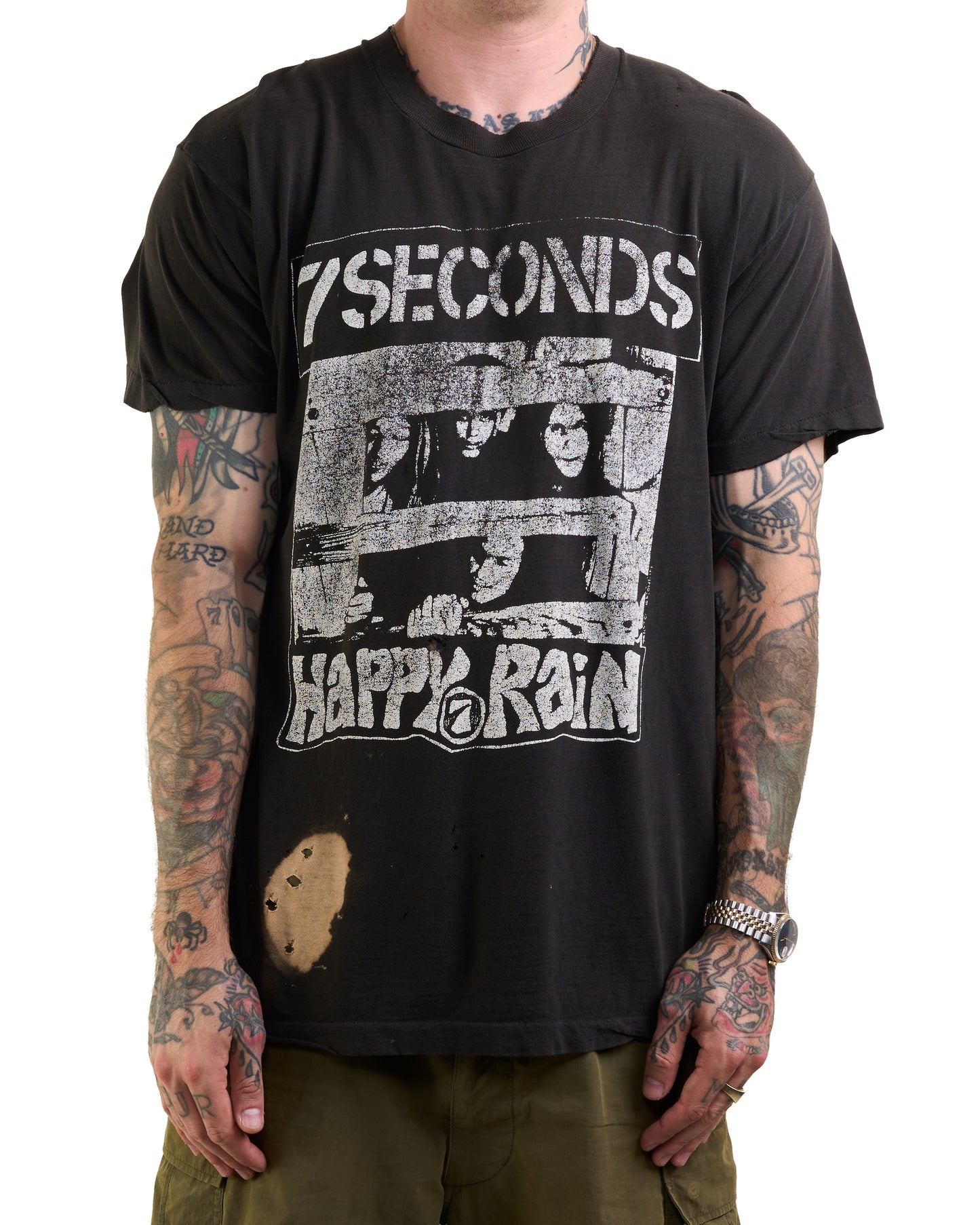 Vintage 1991 7 Seconds Happy Rain Tour T-Shirt