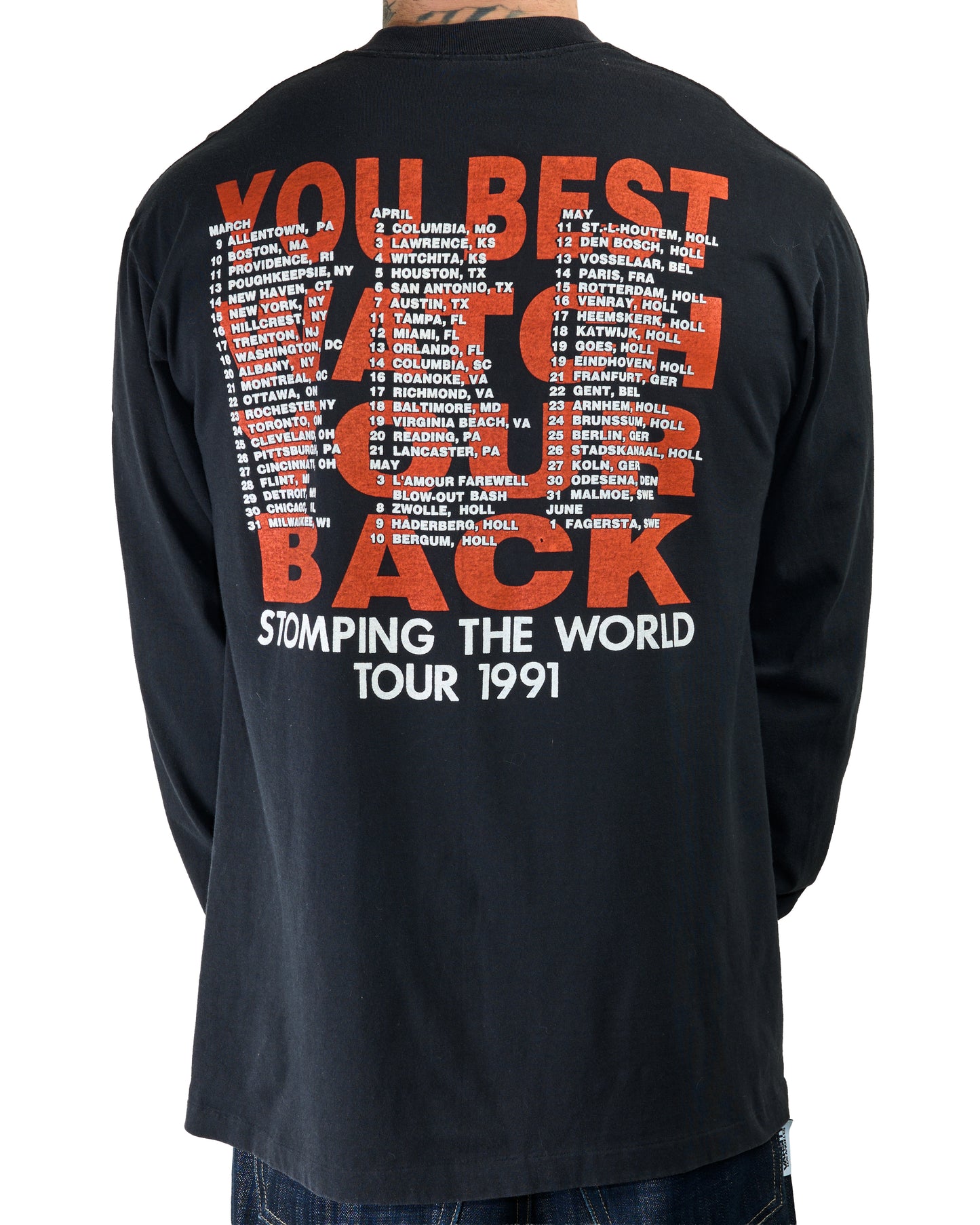 Vintage 1991 Biohazard Stomping The World Tour Longsleeve